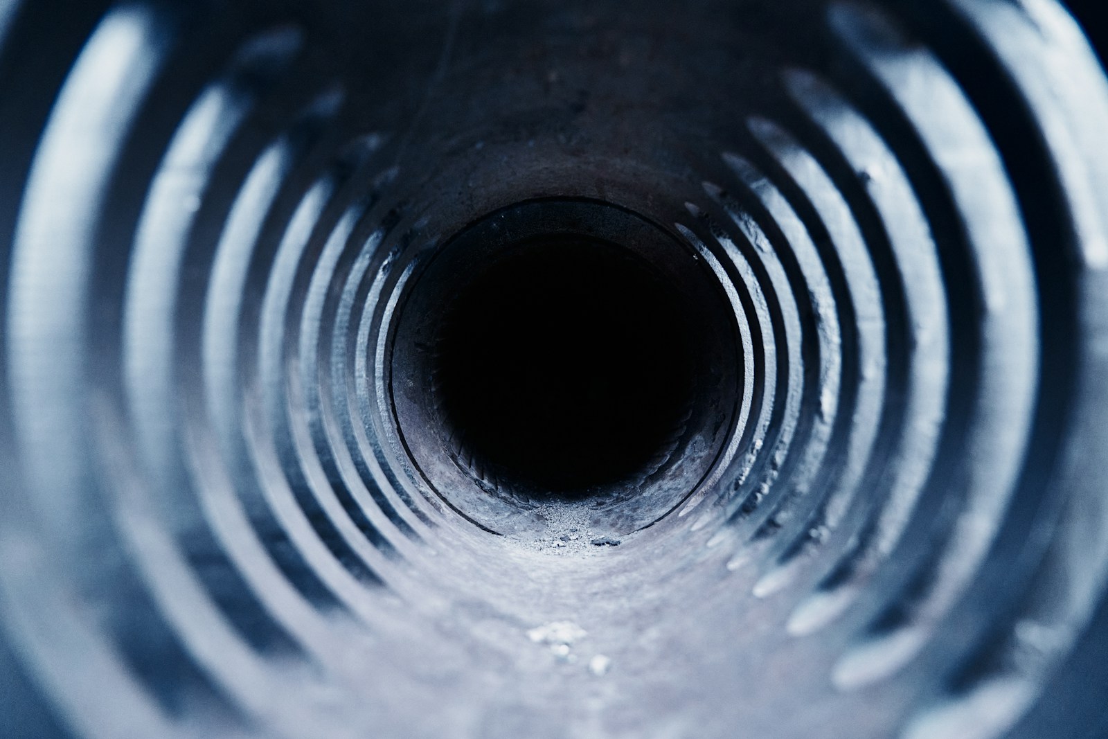 a close up view of a metal pipe